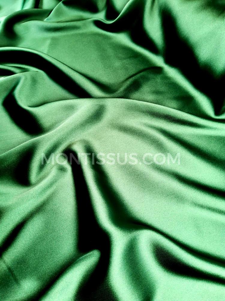 Satin élasthanne polyester vert élégant