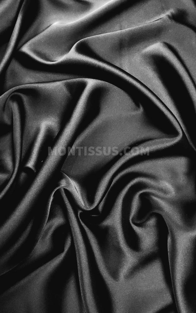 Satin élasthanne polyester noir
